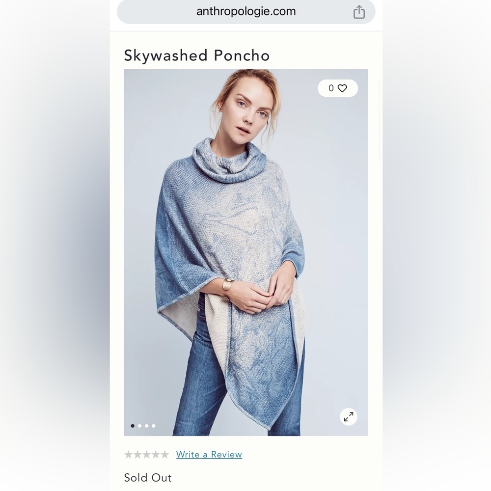 Anthropologie Skywashed Poncho - Picture 5 of 6